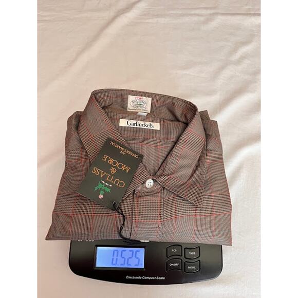 Vintage 80s New Garfinckels Shirt Brown Red Plaid Button Down Size L - Picture 7 of 8